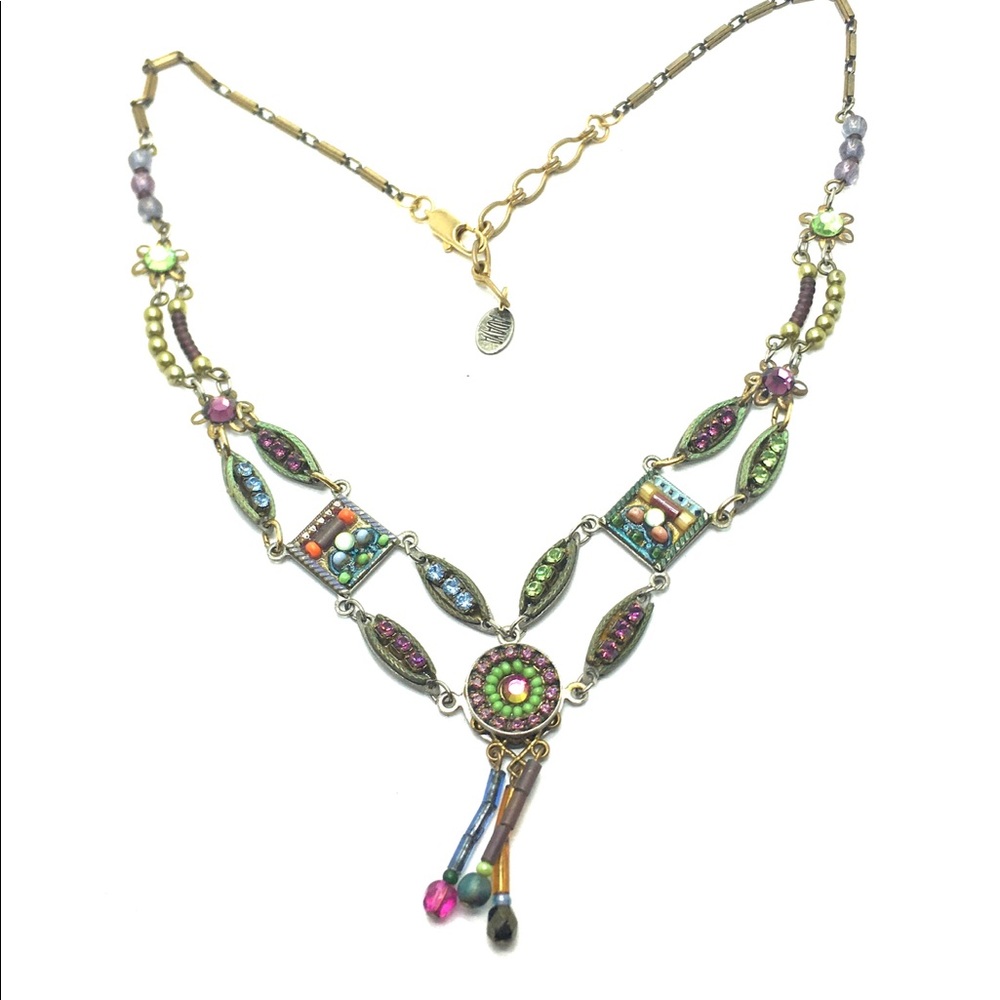 Signed ADaYa jewelry. Gorgeous Hand Made Adaya Necklace Swarovski Crystals - Picture 4 of 5